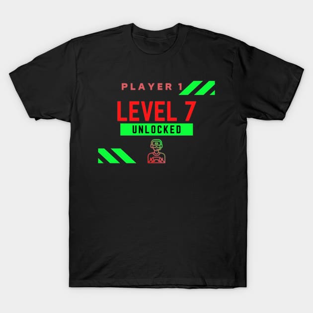 Level 7 unlocked 7th Birthday Gamer T-Shirt by Tee Shop